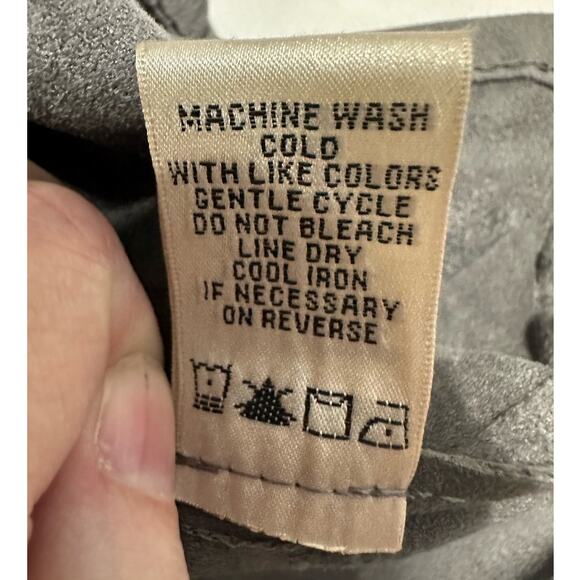 NWT Sophie Max Gray Faux Suede Asymmetrical Zip Front Dress Size L - Picture 6 of 8